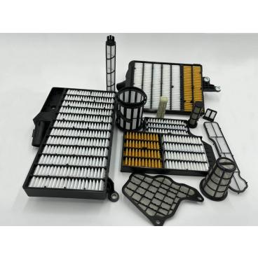 variety of large molded filtration parts