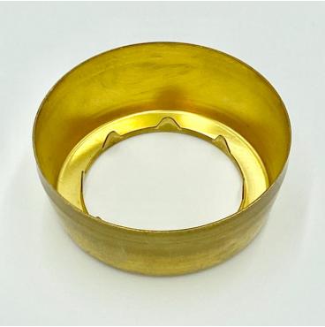 Brass Plunge flange. Produced using a compound blank & draw die.