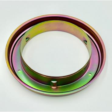 Military & Agricultural Shaft Seal Retainer.  Made from steel with zinc/nickel plating.